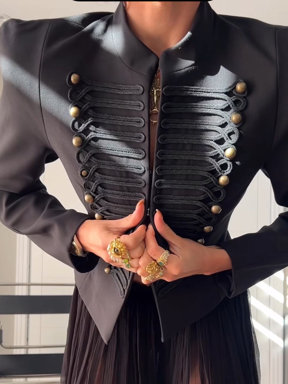ZARA FITTED BLAZER WITH SHOULDER PADS - Picture 7 of 16